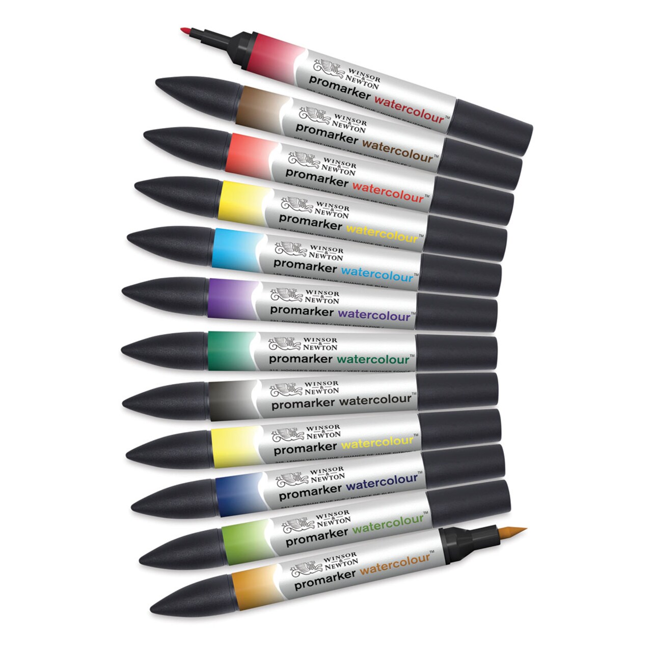 Winsor & Newton Promarker Watercolor Markers - Basic Colors, Set of 12
